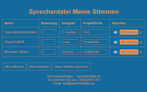 Sprecherdatei - Meine Stimmen screenshot 1