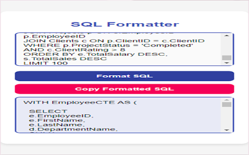 SQL Formatter screenshot 1