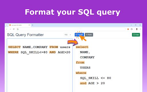 SQL Query Formatter screenshot 1