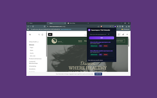 Squarespace Trial Extender screenshot 1