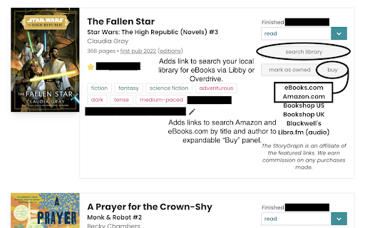 StoryGraph Enhancement Tools screenshot 1