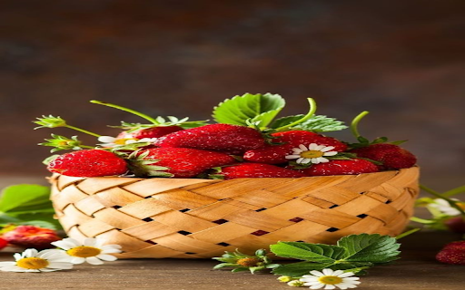 Strawberry basket wallpaper screenshot 1