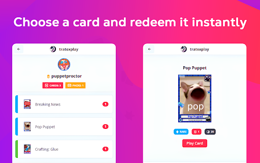 Streamloots: Play Cards From Your Browser screenshot 1