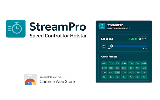 StreamPro: Speed Control works with Hotstar screenshot 1