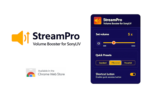StreamPro: Volume Booster works with SonyLIV screenshot 1