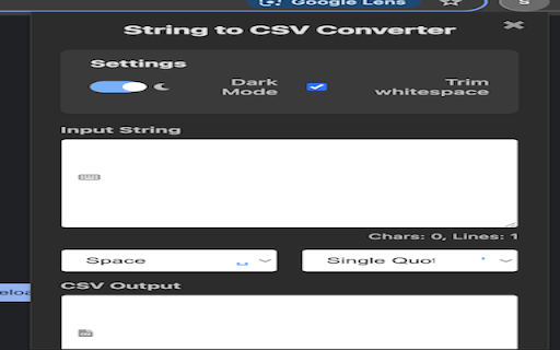 String to CSV converter screenshot 1