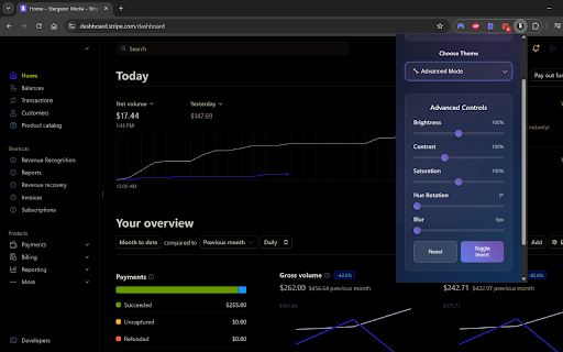 Stripe Dark Mode screenshot 1
