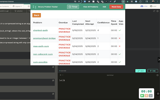 Structy Problem Tracker screenshot 1