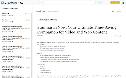 SummarizeNow: YouTube & Web Page Summarizer screenshot 1