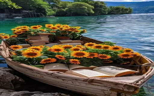 Sunflower boat wallpaper screenshot 1