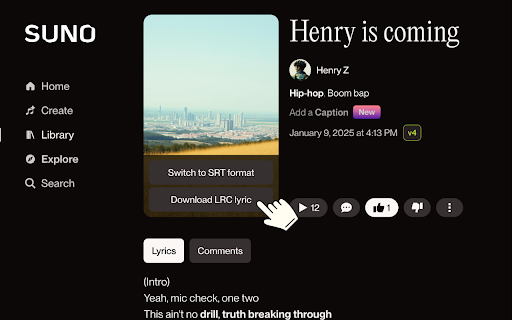 Suno Lyric Downloader screenshot 1