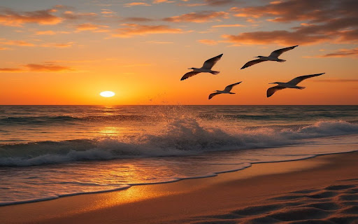 Sunset ocean wallpaper screenshot 1