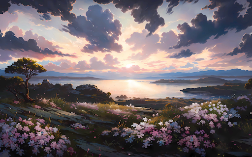 Sunset Serenity Over Wildflower Hills screenshot 1