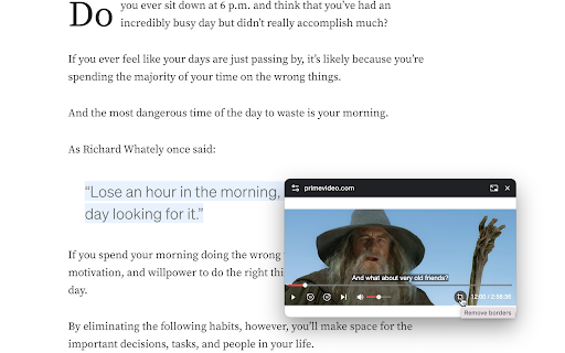 Super PiP - Picture-in-Picture with playback controls and subtitles screenshot 1