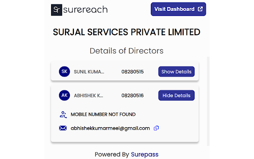 Surereach: Find verified Mobile No. & Emails screenshot 1