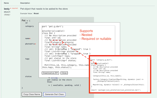 Swagger Dart Class Generator screenshot 1