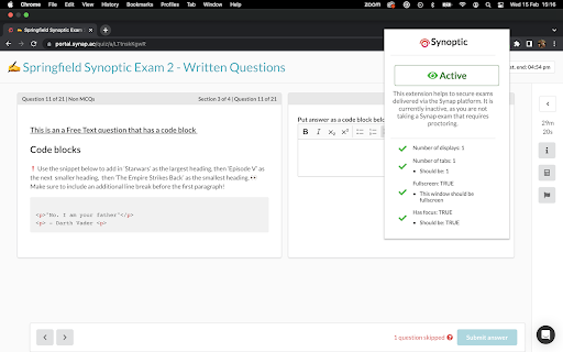 Synoptic screenshot 1