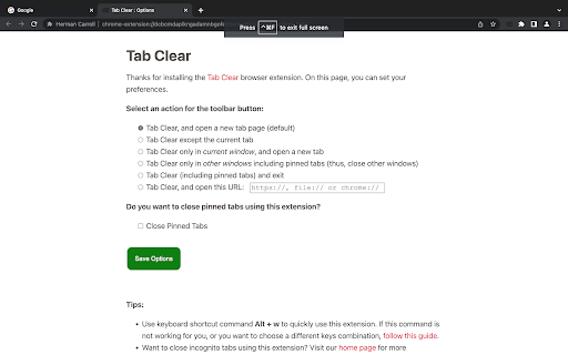 Tab Clear screenshot 1
