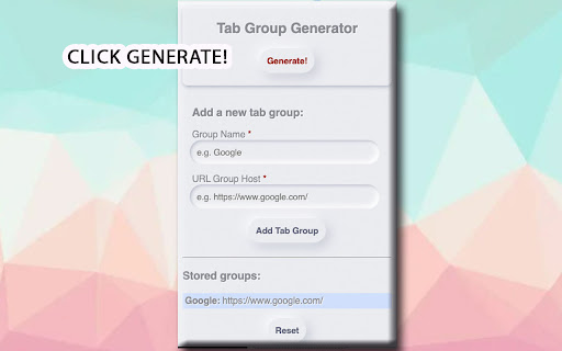 Tab Group Generator screenshot 1