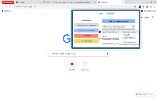 Tab Groups to Bookmarks screenshot 1