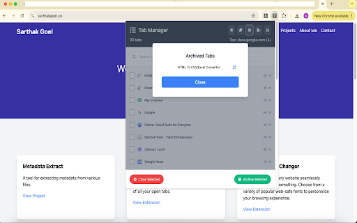 Tab Manager screenshot 1