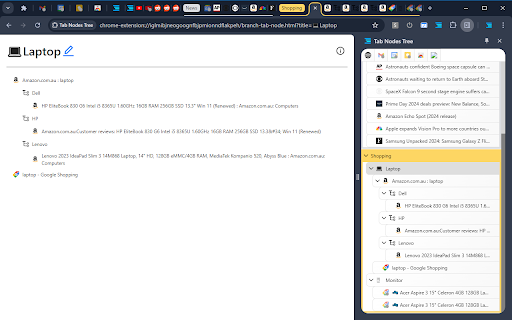 Tab Nodes Tree - Vertical Tree Style Tabs in Side Panel screenshot 1