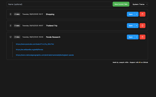 Tab Saver screenshot 1