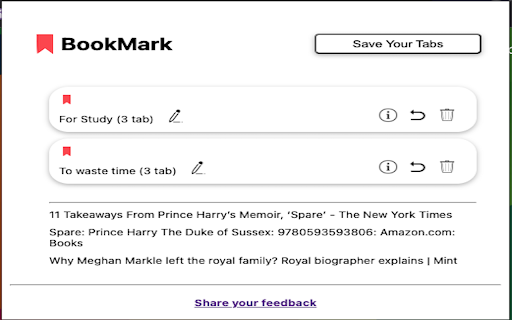Tab Saver - Bookmark screenshot 1