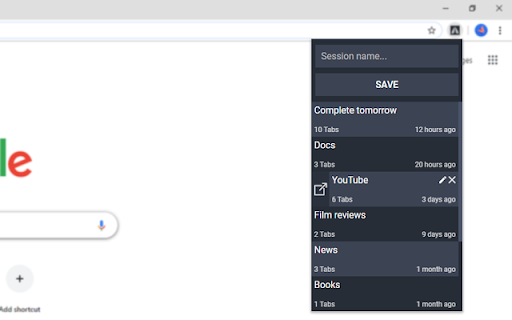Tab Session Keeper screenshot 1