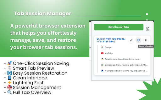 Tab Session Manager screenshot 1