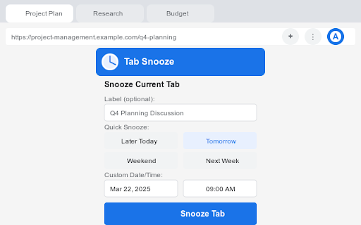 Tab Snooze screenshot 1