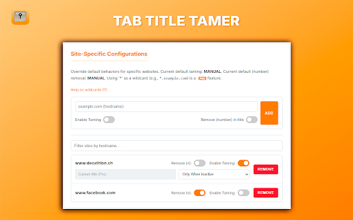 Tab Title Tamer screenshot 1