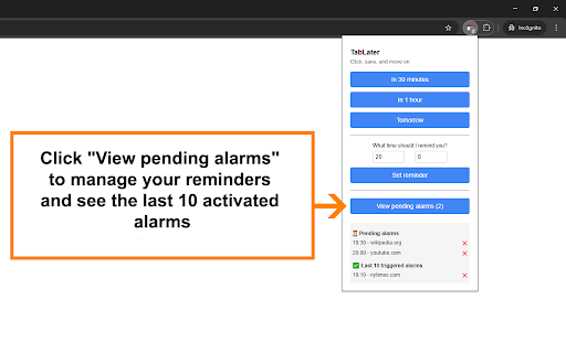 TabLater screenshot 1