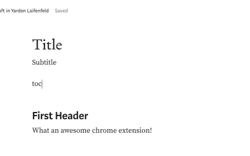 Table of Contents Generator for Medium screenshot 1