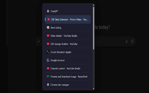 Tably: Alt-Tab for your browser tabs screenshot 1