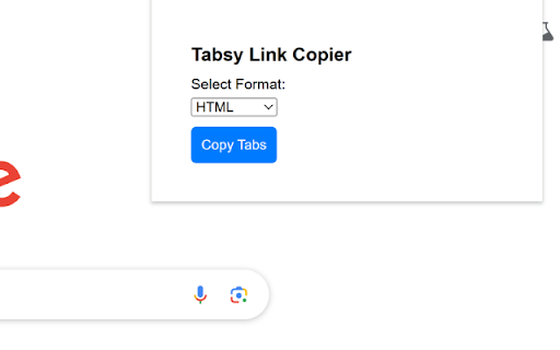 Tabsy Link Copier screenshot 1