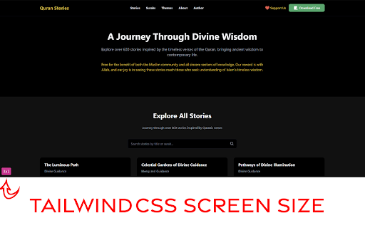 TailwindCSS Screen Size Breakpoint Detector screenshot 1