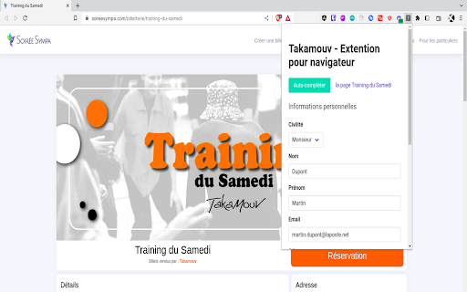 Takamouv - Extension pour navigateur screenshot 1