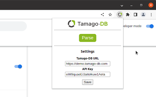 Tamago-DB Chrome Extension screenshot 1