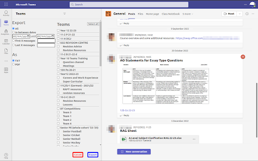 Teams chat downloader screenshot 1