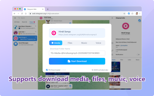Telegram Downloader - Batch download Telegram images, videos, and audio screenshot 1