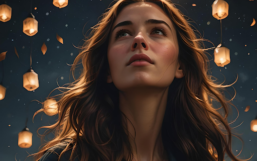 The girl and the rain of lanterns screenshot 1