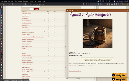 Thieves Guild Magic Item Previewer screenshot 1
