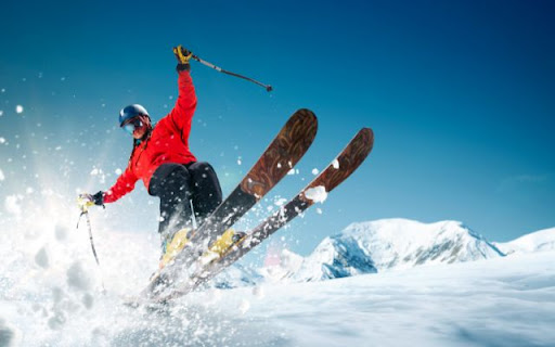 Thrilling Snow Adventure Theme – A Man Skiing Down the Slopes screenshot 1
