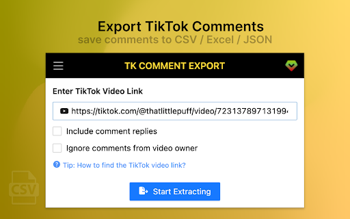 TikComments - Export TikTok Comments screenshot 1