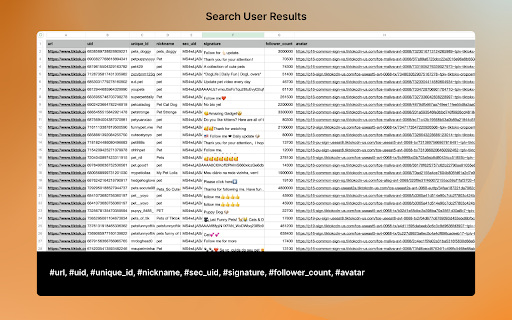 TikSearch - Export Users & Videos from TikTok Search screenshot 1