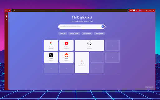 Tile Dashboard - New Tab screenshot 1