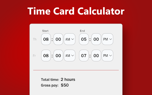 Time Card Calculator screenshot 1