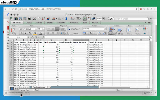 Time Tracker for Gmail™ by cloudHQ screenshot 1