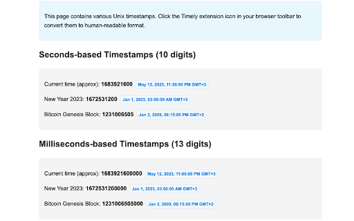 Timely - Epoch Converter / Unix Timestamps screenshot 1